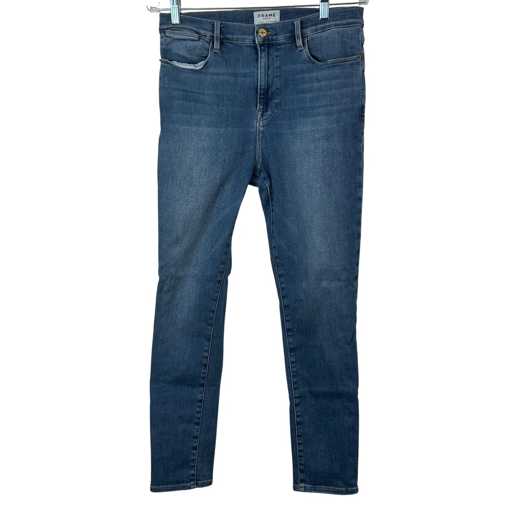 Frame Le High Skinny Crop Jeans Amal Blue High Rise Denim LHSKC801 Size 32